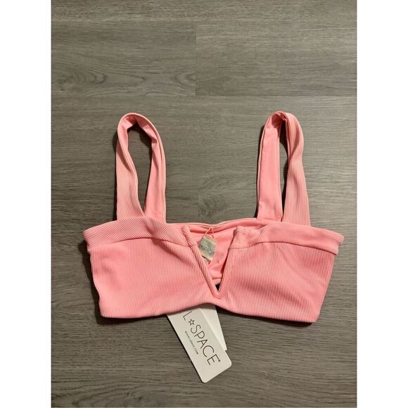 L*Space Light Pink Lee Lee Bikini Top Sz XS NWT - Picture 1 of 4